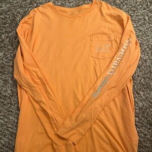 Vineyard Vines Men's Long Sleeve Orange Tee XXL